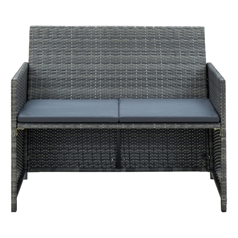 Afuera Living Contemporary 2-Seater PE Rattan Lightweight Sofa in Gray