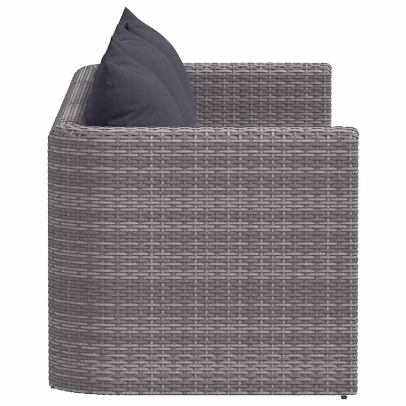 Afuera Living Contemporary 3 Piece Poly Rattan Garden Sofa Set in Gray
