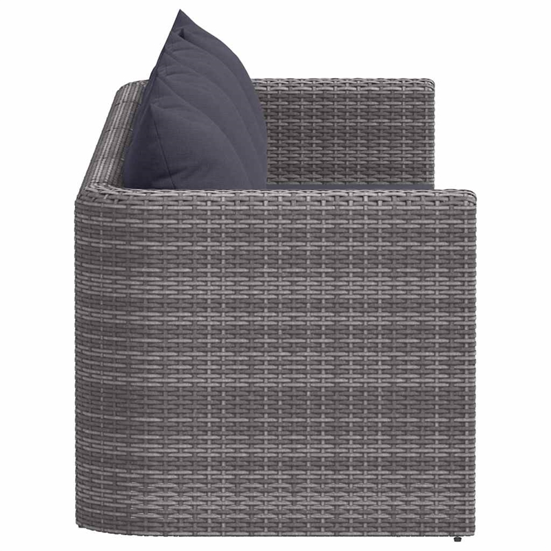 Afuera Living Contemporary Rattan 4 Piece Garden Sofa Set in Gray