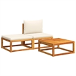Afuera Living Solid Acacia Wood Modular Garden Sofa Set in Black