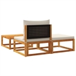 Afuera Living Solid Acacia Wood Modular Garden Sofa Set in Black