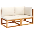 Afuera Living Medium Modular Solid Acacia Wood Garden Sofa in Black
