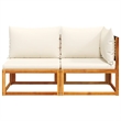 Afuera Living Medium Modular Solid Acacia Wood Garden Sofa in Black