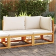 Afuera Living Medium Modular Solid Acacia Wood Garden Sofa in Black