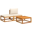 Afuera Living Medium Modular Solid Acacia Wood Garden Sofa Set in Beige