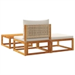 Afuera Living Medium Modular Solid Acacia Wood Garden Sofa Set in Beige