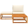 Afuera Living Medium Modular Solid Acacia Wood Garden Sofa Set in Beige