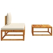 Afuera Living Medium Modular Solid Acacia Wood Garden Sofa Set in Beige