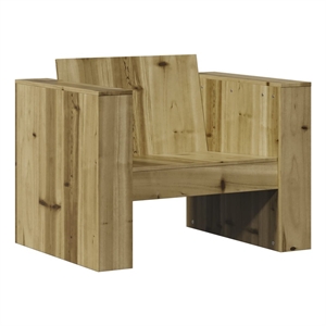 Afuera Living Single Treated Pine Wood Garden Sofa Durable in Natural Wood