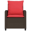 Afuera Living 4 Piece Patio Sofa Set With Cushions in Red and Brown Poly Rattan