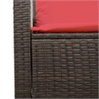 Afuera Living 4 Piece Patio Sofa Set With Cushions in Red and Brown Poly Rattan