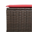 Afuera Living 4 Piece Patio Sofa Set With Cushions in Red and Brown Poly Rattan