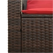 Afuera Living 5 Pc Stackable Patio Sofa Set With Cushions in Red & Brown Rattan
