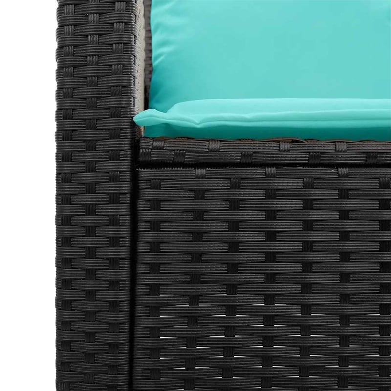 Afuera Living 5 Pc Stackable Patio Sofa Set with Cushions - Turquoise/Black