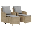 Afuera Living Contemporary Garden Sofa Set in Beige And Light Gray