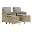 Afuera Living Contemporary Garden Sofa Set in Beige And Light Gray