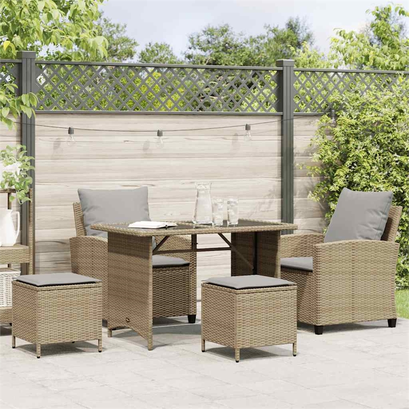 Afuera Living Contemporary Garden Sofa Set in Beige And Light Gray