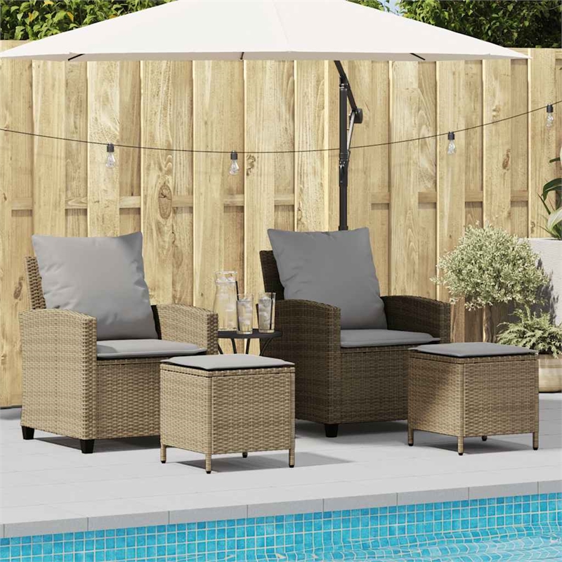 Afuera Living Contemporary Garden Sofa Set in Beige And Light Gray