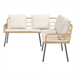 Afuera Living Contemporary Metal Sofa With Cushions in Brown/Cream