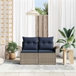 Afuera Living Gray Poly Rattan Garden Sofa With Cushions in Navy Blue