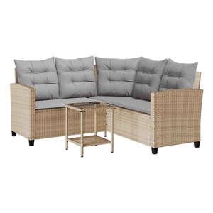 Afuera Living Contemporary Garden Sofa in Beige And Light Gray