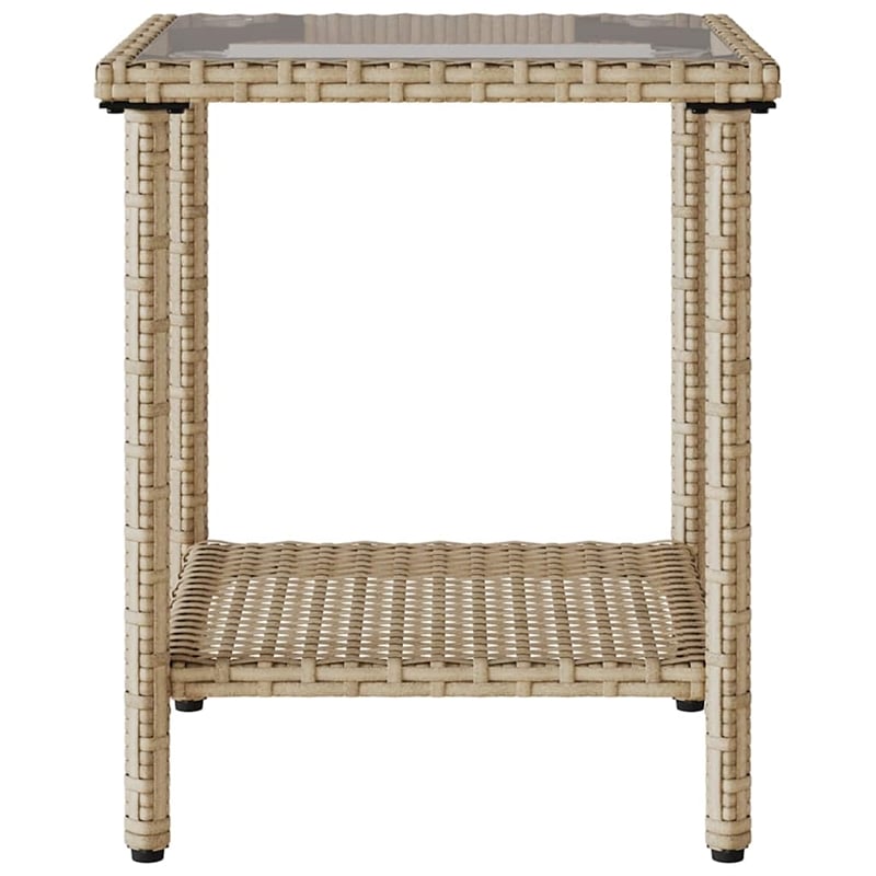 Afuera Living Rattan & Powder-Coated Steel & Tempered Glass Garden Sofa in Beige