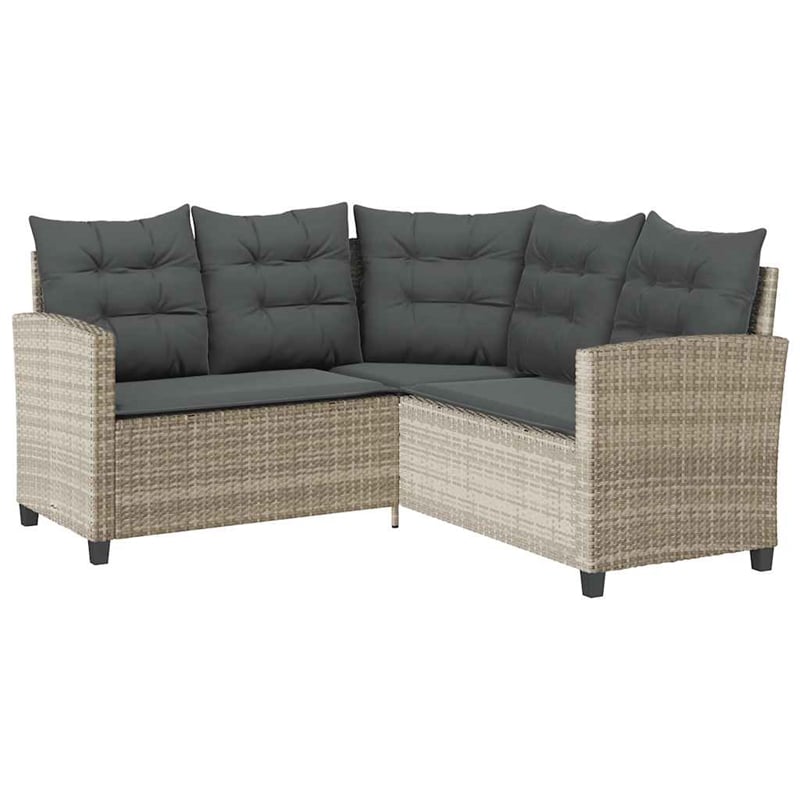 Afuera Living Contemporary Durable Rattan Garden Sofa in Light Gray