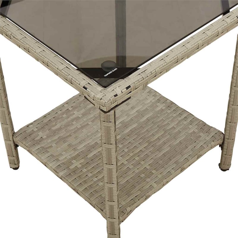 Afuera Living Contemporary Durable Rattan Garden Sofa in Light Gray