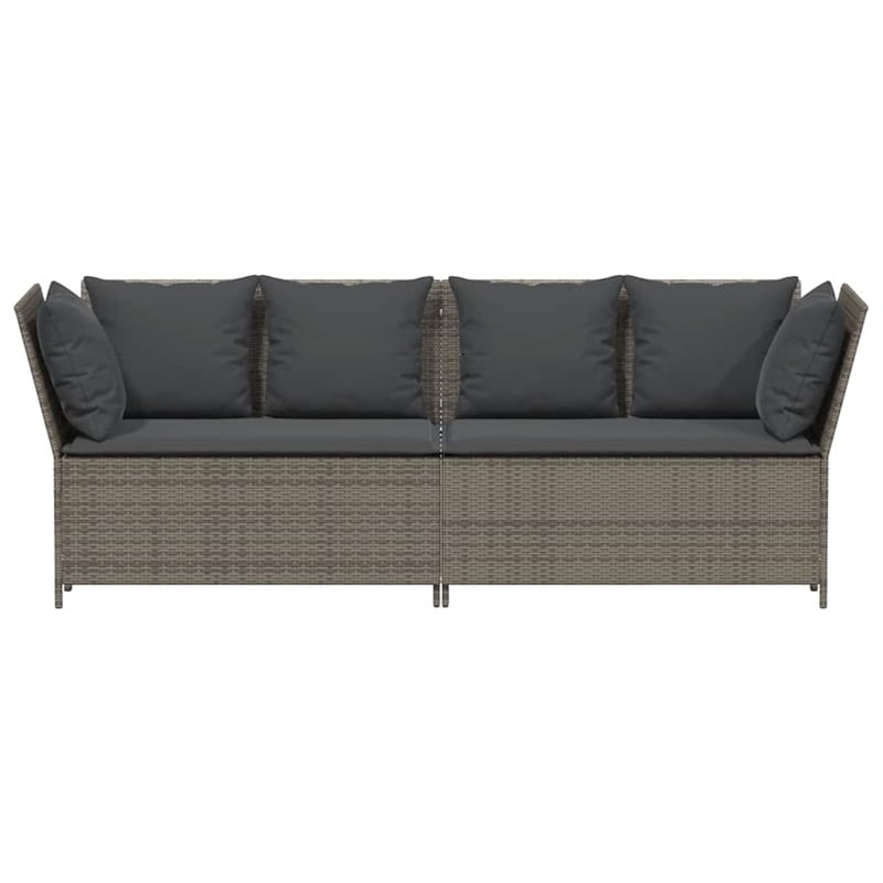 Afuera Living PE Rattan & Powder-Coated Steel & Polyester Garden Sofa in Gray