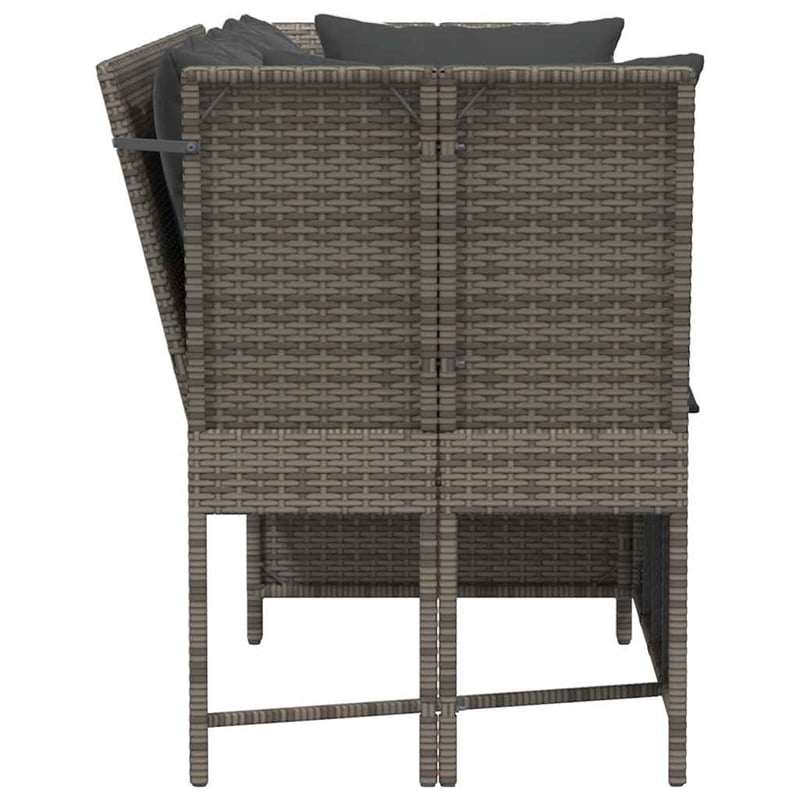 Afuera Living PE Rattan & Powder-Coated Steel & Polyester Garden Sofa in Gray