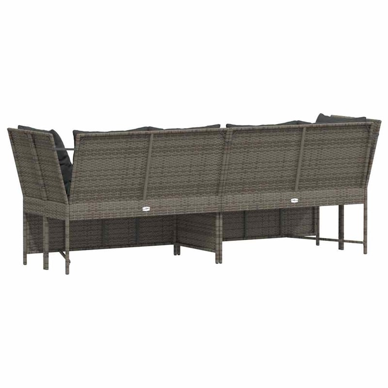 Afuera Living PE Rattan & Powder-Coated Steel & Polyester Garden Sofa in Gray