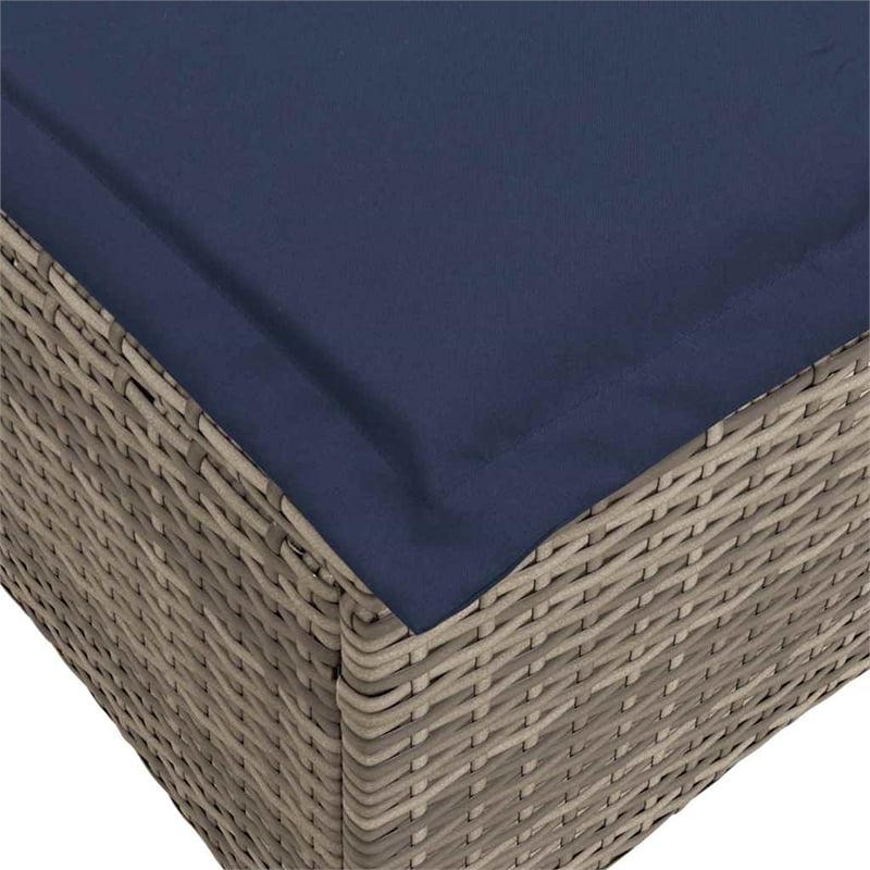 Afuera Living 3-Seater Poly Rattan Reclining Garden Sofa in Gray