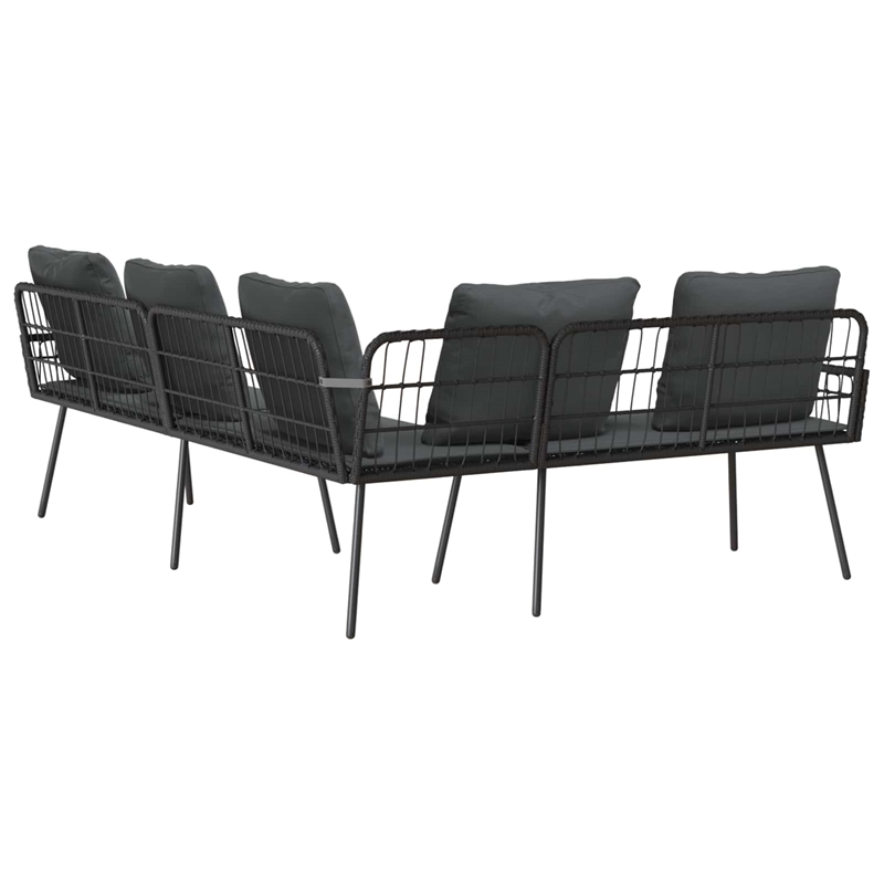 Afuera Living Contemporary Metal Sofa With Cushions in Gray Finish