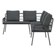 Afuera Living Contemporary Metal Sofa With Cushions in Gray Finish