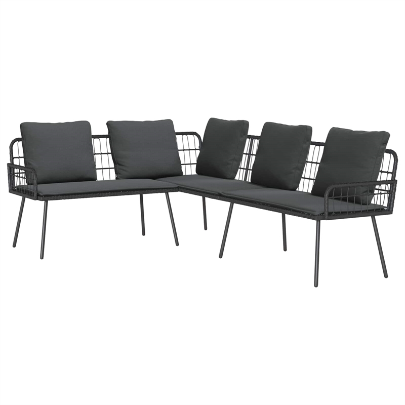 Afuera Living Contemporary Metal Sofa With Cushions in Gray Finish
