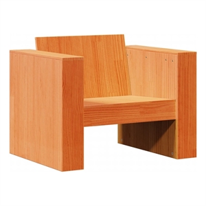Afuera Living Small Solid Pine Wood Garden Sofa Durable in Wax Brown