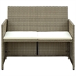 Afuera Living Set of 2 Lightweight Poly Rattan 2-Seater Sofa Set in Beige