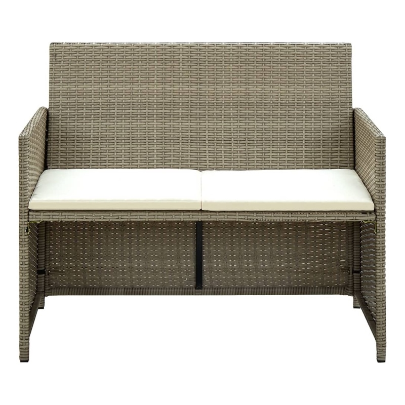 Afuera Living Set of 2 Lightweight Poly Rattan 2-Seater Sofa Set in Beige