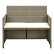 Afuera Living Set of 2 Lightweight Poly Rattan 2-Seater Sofa Set in Beige