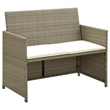 Afuera Living Set of 2 Lightweight Poly Rattan 2-Seater Sofa Set in Beige