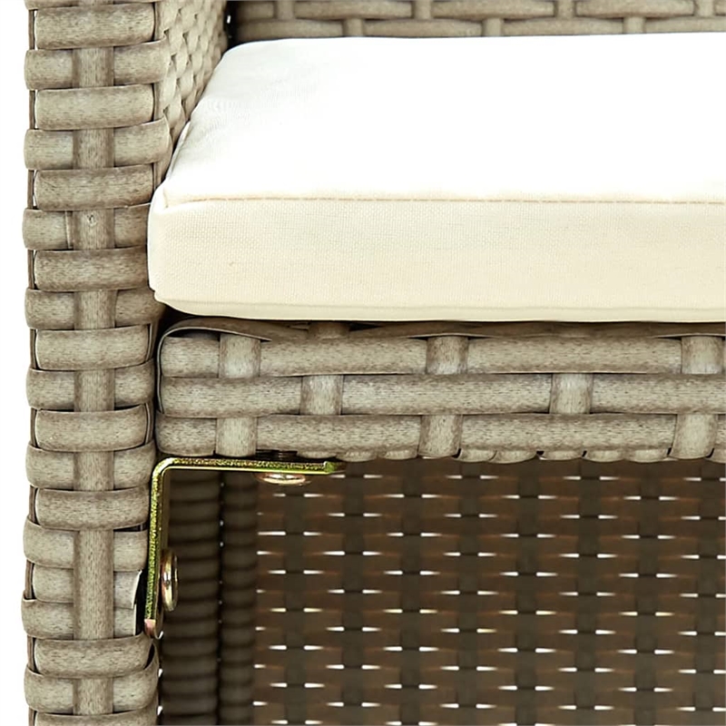 Afuera Living Set of 2 Lightweight Poly Rattan 2-Seater Sofa Set in Beige