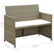 Afuera Living Set of 2 Lightweight Poly Rattan 2-Seater Sofa Set in Beige