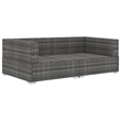 Afuera Living Medium PE Rattan Patio Sofa With Dark Gray Cushions in Gray