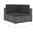 Afuera Living Medium PE Rattan Patio Sofa With Dark Gray Cushions in Gray
