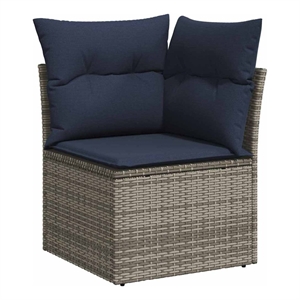 Afuera Living Contemporary Durable Poly Rattan Garden Sofa in Gray