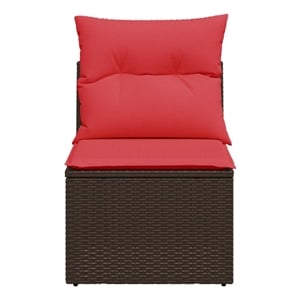 Afuera Living Contemporary Durable Poly Rattan Garden Sofa in Brown