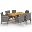 Afuera Living Contemporary 7 Piece Dining Set in Gray/Dark Gray