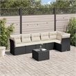 Afuera Living Contemporary 7 Piece Steel Large Sofa Set in Black