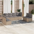 Afuera Living Contemporary 8 Piece Steel Large Sofa Set in Beige