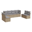Afuera Living Contemporary 8 Piece Steel Large Sofa Set in Beige